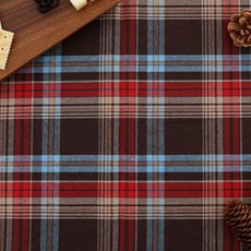 크리스마스 체크 식탁보 식탁 소품 4인 6인 테이블보 감성 홈파티 커버, 브라운