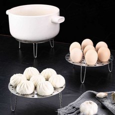 約翰家庭百貨 304不鏽鋼可折疊蒸架 可挺立蒸蛋 隔熱墊, 1個