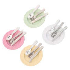 인형의 집 미니어처 주방 은식기 접시 포크 스푼 나이프 미니 식기류, 1개, 기본