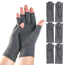 [1+1+1] 손가락 관절 압박 장갑 3P 세트 / 관절염 손목 터널증후군 건초염 손저림 시림 마디통증 컴퓨터 작업 반장갑, 3개, 그레이(일반)
