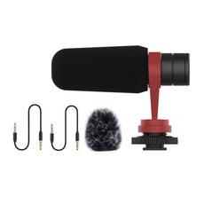 휴대폰용 3.5mm 포트 마운트 스펀지 퍼리가 장착된 카메라 마이크 콘덴서 마이크, 그림과 같이, 1세트, 4NB507799_CMY