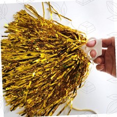 응원용품 폼폼 손가락 고리형 골드 메탈릭 치어리딩 체육대회 운동회 응원도구 반짝이 술장식, 1개, 상세페이지 참조