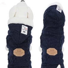 강아지 니트 털조끼 COTTON 100 보온 강아지니트옷, S