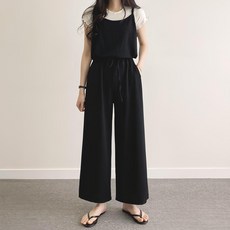 女款彈力鬆緊吊帶連身褲