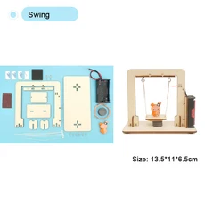수제 모델 기술 실험 과학 학교 물리적 장난감 아이를위한 교육 소규모 생산 DIY 공예, Swing, 1개