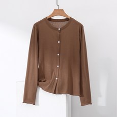 여성용 봄 여름 데일리 심플 썸머 라운드 가디건 7color HM-601