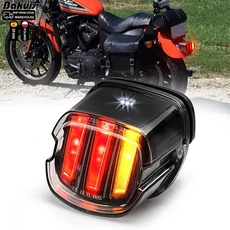 Harley Sportster Dyna Softail 슈퍼로드 오토바이 액세서리 Taillamp 용 LED 라이트 회전 신호 후면 램프, 1_1pcs Black