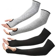 게이가 2쌍 팔 보호 슬리브 레벨 5 절단 저항성 얇은 피부와 멍이 든 남성을 위한 팔뚝 보호대, X-Large, Gray/ Black
