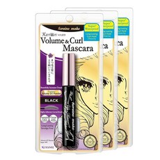 HEROINE MAKE by KISSME 브라운 마스카라 방수 방수 볼륨 및 길이 튜빙 파이버 롱 & 컬 아이 메이크업 여성용 민감한 피부를 위한 자연스러운 속눈썹 룩