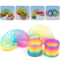 샤이니 무지개 칼라링 (1개) 슬링키 스프링장난감 ksw+385xL