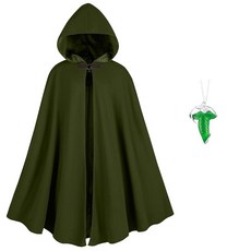 중세 망토 2개 세트 후드 브로치 코스프레