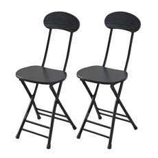 마켓플랜 원형 접이식 의자, 블랙, 2개