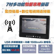 台灣現貨 快速出貨 HBS-701T2_7吋TFT-LCD液晶顯示器 監視、車用、數位電視檢測皆可, 含稅價(需備註統編)