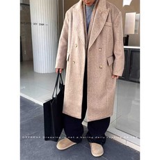 코트 발마칸 버튼 여밈 울터치 중기장 오버핏 롱코트