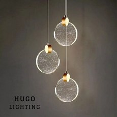 HUGO LIGHTING 泡泡圓餅水晶吊燈, 雙吊燈要在加買這個圓盤 燈也要買2支