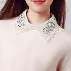 큐빅장식 페이크넥카라 이너카라 케이프셔츠 레이어드 OC_0206TC