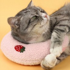 코야미 반려동물 반달 배게 쿠션, 1개, 핑크