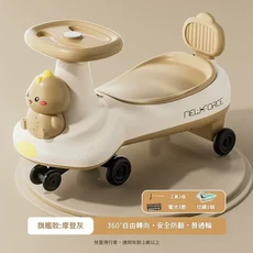 NEW-FORCE 兒童扭扭車 360°自由轉向 安全防翻 適用年齡1歲以上, 灰色 防滑輪 一 音樂 燈光, 1個