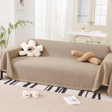 EMME 테디 플리스 소파 커버 사계절용 개 고양이 대책 방수, 1개, Brown