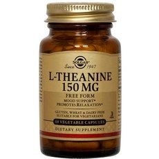 SOLGAR L-茶胺酸素食膠囊 150mg, 60顆, 1罐