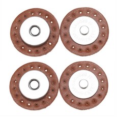 아유넬 가죽 자석 스냅 단추, 갈색, 2개