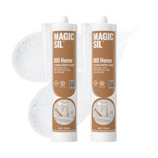 오성 매직씰 바이오 홈 항균 실리콘 노즐포함 샤이닝 실버 270ml, 2개
