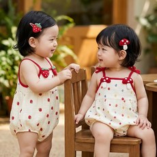 바냐 레드 거즈면 나시 바디슈트
