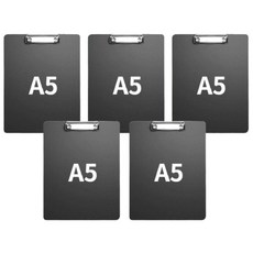웰컴투 PS클립보드 A5, 검정색, 5개입