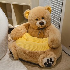 JUSTFEELING 아동 소파 1인용 뽀글이 의자, 1개, 곰돌이