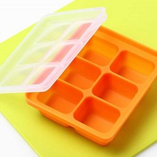 실리콘 6구 얼음틀 큐브트레이 식재료 소분 냉동보관 간편, 아이큐브6구 레드, 1개