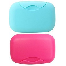 휴대용 비누케이스 L, 블루, 핫핑크, 2개