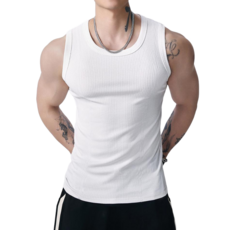 【OniWear】厚磅螺紋彈力背心 吊嘎 百搭 健身 運動背心 顯大 雙縫線 坦克背心