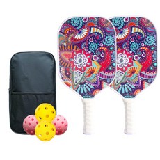 【臺灣出貨】廠家直銷匹克球拍網球pickleball專業套裝玻璃縴維的輕量化設計-奢尚匯品, 波希米亞【2拍4球1包】, 1個