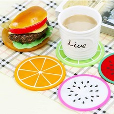 실리콘코스터 찻잔받침 8.5cm 티코스트 티코스터 컵코스터 위스키코스터, 1개, 용과