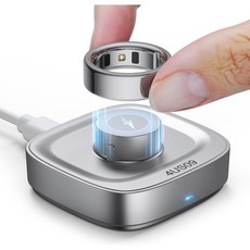 Oura Ring4와 호환되는 링 충전기 9 사이즈의 Ring 4세대 고속 충전 USB-C 케이블이 장착된 도크, Size 9, 은색