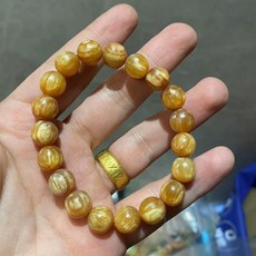 東北天然松樹明子佛珠手串 全透光滿油琥珀木 男女通用盤玩飾品