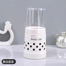 筷子筒家用創意ins瀝水筷子籠廚房餐具帶蓋收納架筷子簍收納筷筒, 1個, 黑白波點 帶蓋防塵