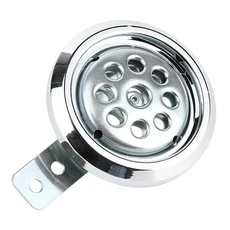 범용 바이크 오토바이 방수 105dB 큰 소리 12V 85mm W 벌집 크롬 커버, 01 실버, 01  Mainland