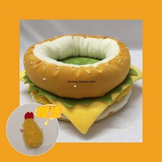 OB11 호환 햄버거 침대 침구 세트 구관 인형 소품 구체관절 홈데코, 키가 최대 15cm인 인형용, 닭다리 버거
