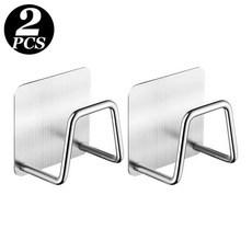 스테인리스 싱크대 스폰지 홀더 자가 접착 배수 랙 주방 벽면 수납 후크 정리용 선반, 2PCS