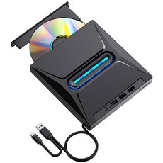 USB 외장 CD DVD 드라이브 고속 휴대용 RW SD 카드 리더 ROM 버너 Conn, Bla