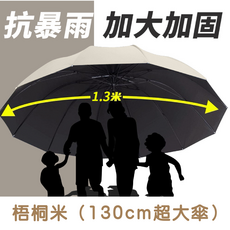 130cm 超大雨傘 防紫外線 晴雨兩用 梧桐米