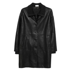 파로쉬 골지 칼라 레더 코트