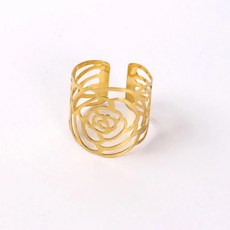 흰색 매화 꽃 냅킨 링 홀더 금속 호텔 파티 잔치 웨딩 식탁 장식, 1개