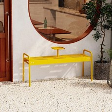 철제 야외벤치 2인 3인 공원벤치 방부방수 마당 야외 벤치 헬스장 라운지 벤치 1200, 노란색 120*40*54cm