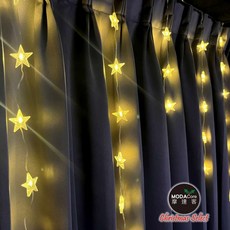 摩達客 75LED 五角星冰條皮線燈 插電式 居家裝飾燈, 暖白光, 1個
