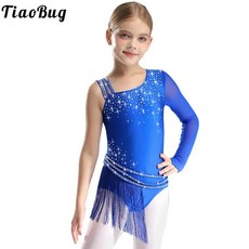 키즈 소녀 원 숄더 술 레오타드 바디 슈트 라인 석 쉬어 메쉬 패치 워크 체조 피겨 스케이팅 댄스웨어 201941