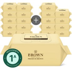 브라운 프리미엄 아기물티슈 캡형, 80g, 70매, 20개