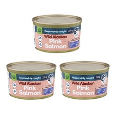 울월스 핑크 살몬 알래스카 연어 통조림 Woolworths Pink Salmon, 3개, 210g