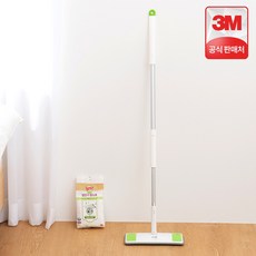 3M 스카치브라이트 물걸레 밀대 표준형 올터치 막대걸레+정전기 청소포 50매 청소 밀대걸레, 3M 스카치브라이트 물걸레 밀대 표준형 올터치 막대걸레